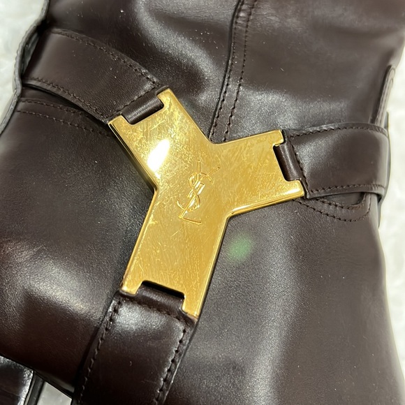 YSL SAINT LAURENT Knee High Boots Sz 40 - Picture 2 of 7